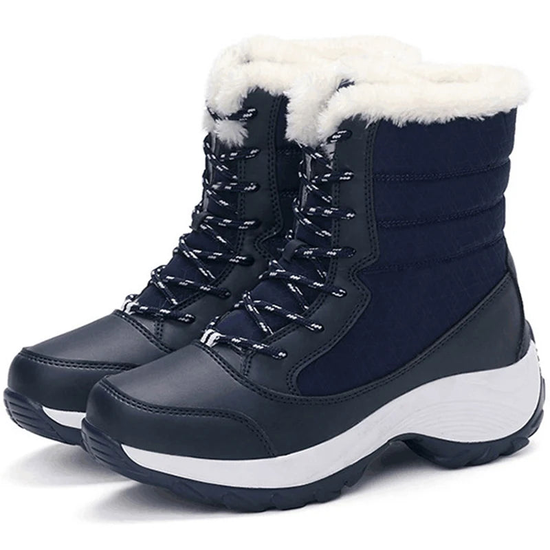 Women's Boots Lightweight Fur Boots Ankle Heels Winter Shoes Woman Fashion White Platform Botas Mujer Snow Boots Winter Footwear