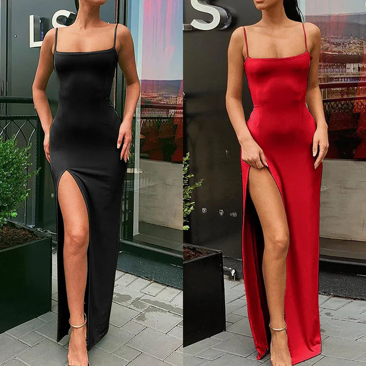 Rot Schwarz Neue Jahr Weihnachten Party Lange Kleider Frauen Frühling Grundlegende Bodycon Lace Up Stretch Schlank Midi Kleider Femme.