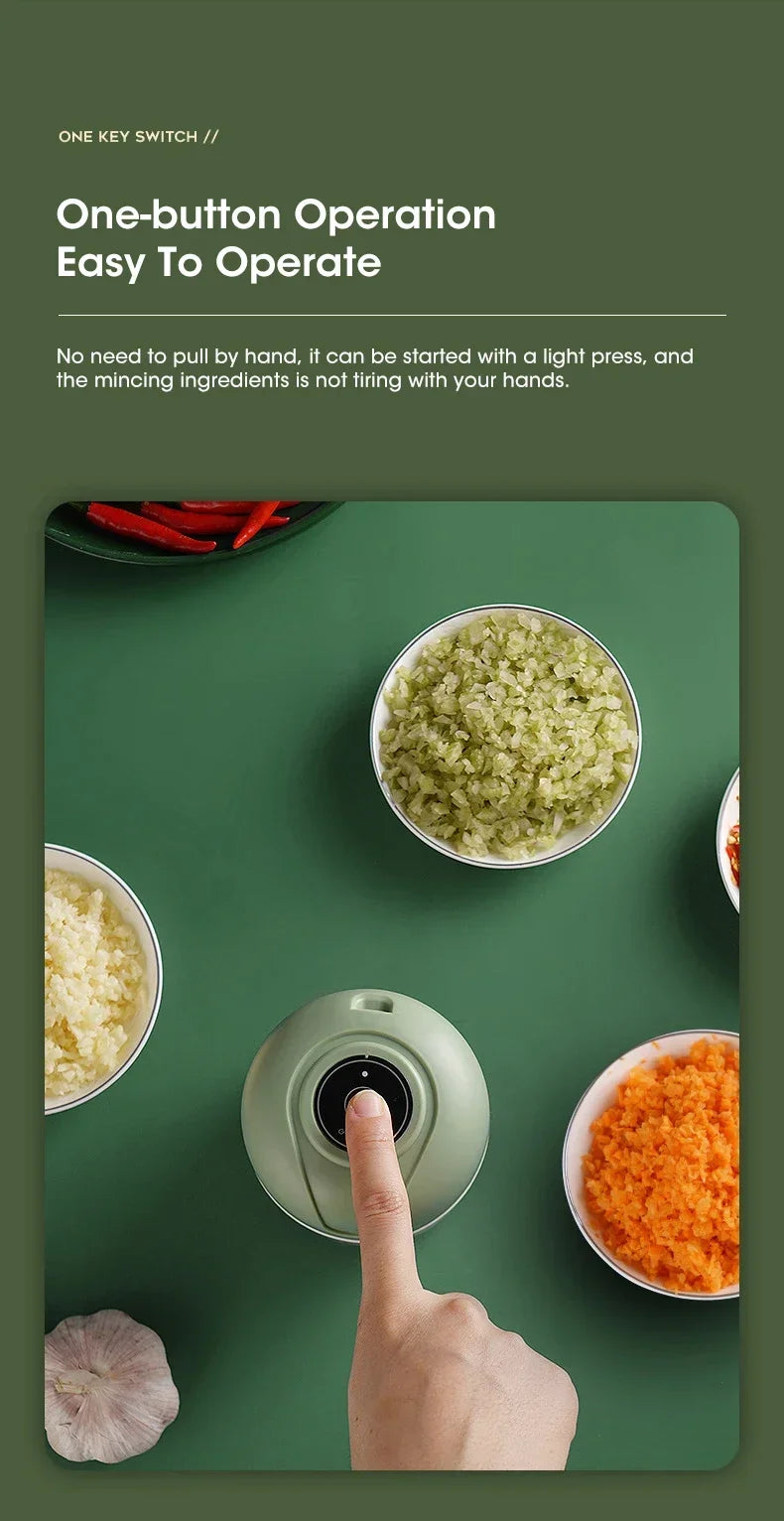 Electric Garlic Purer 250ML Mini Electric Garlic Chopper USB Charging Ginger Vegetable Cutter Food Chopper Kitchen Tools.