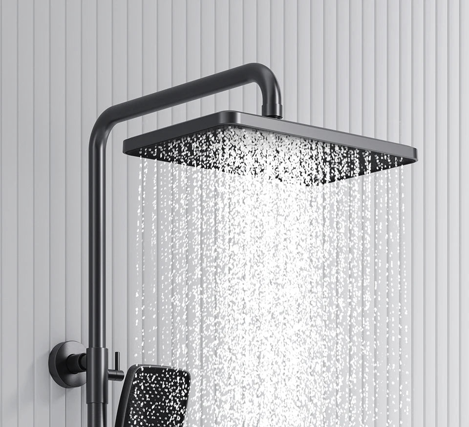 VGX LED Digital Shower System Modern Bathroom Temperature Display Shower Faucet Set Rainlfall Bathroom Mixer Bidet Shower Set