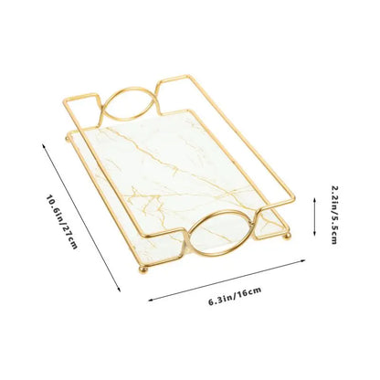 Bathroom Bathroom Trays with Iron Frame Perfume Tray for Dresser Bathroom Countertop Tray Makeup Organizer Cosmetics Storage.