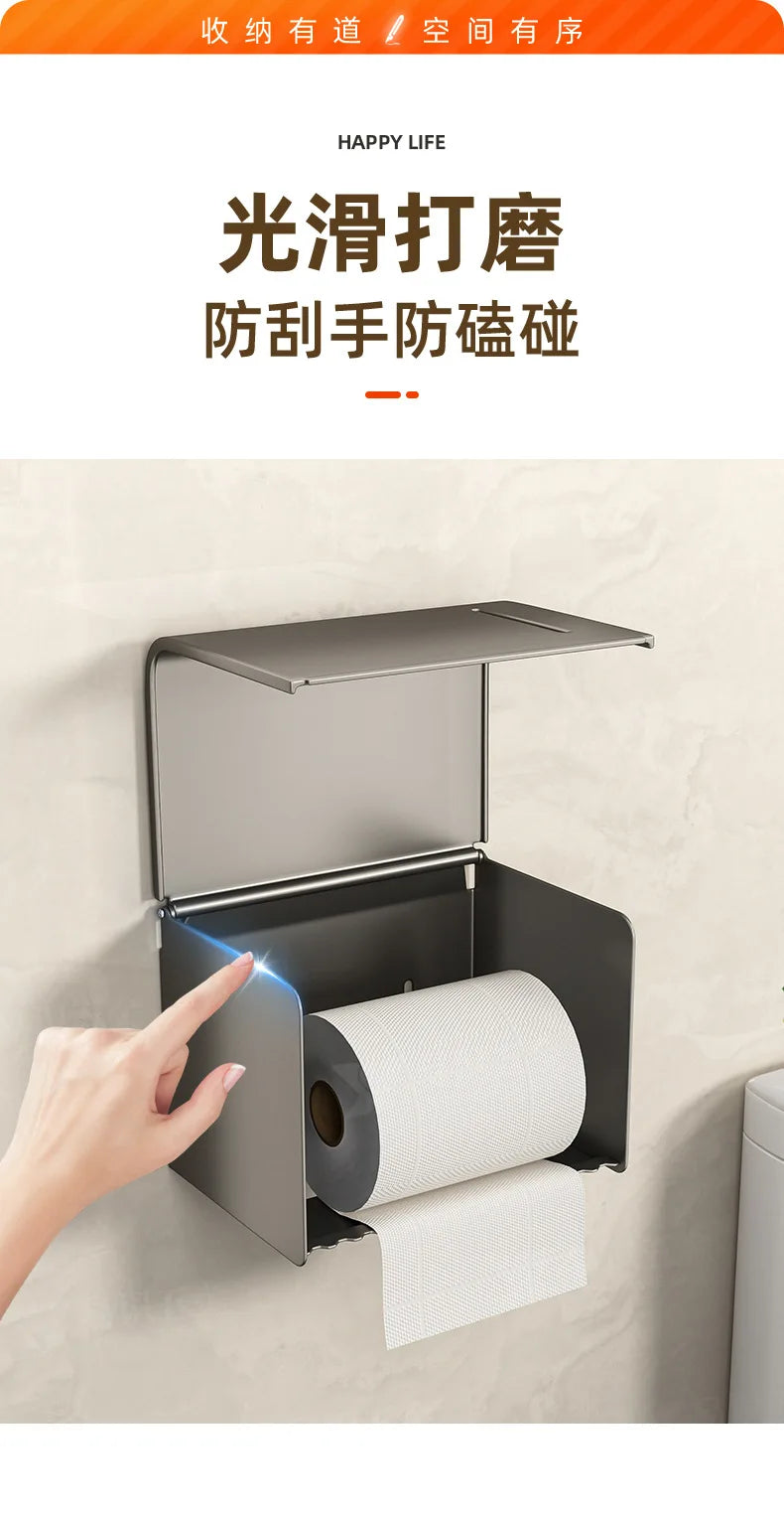 Wasserdichte Toilettenpapierbox zur Wandmontage, perforierte Rollenpapier-Schublade, Handtuch, Schublade, Aufbewahrungsregal, Organizer, Badezimmer