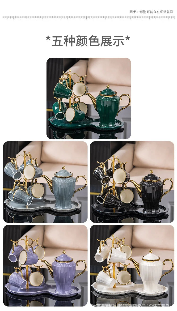 New high-value European ceramic coffee set, color glaze, high-end Phnom Penh coffee cup saucer, afternoon tea set.