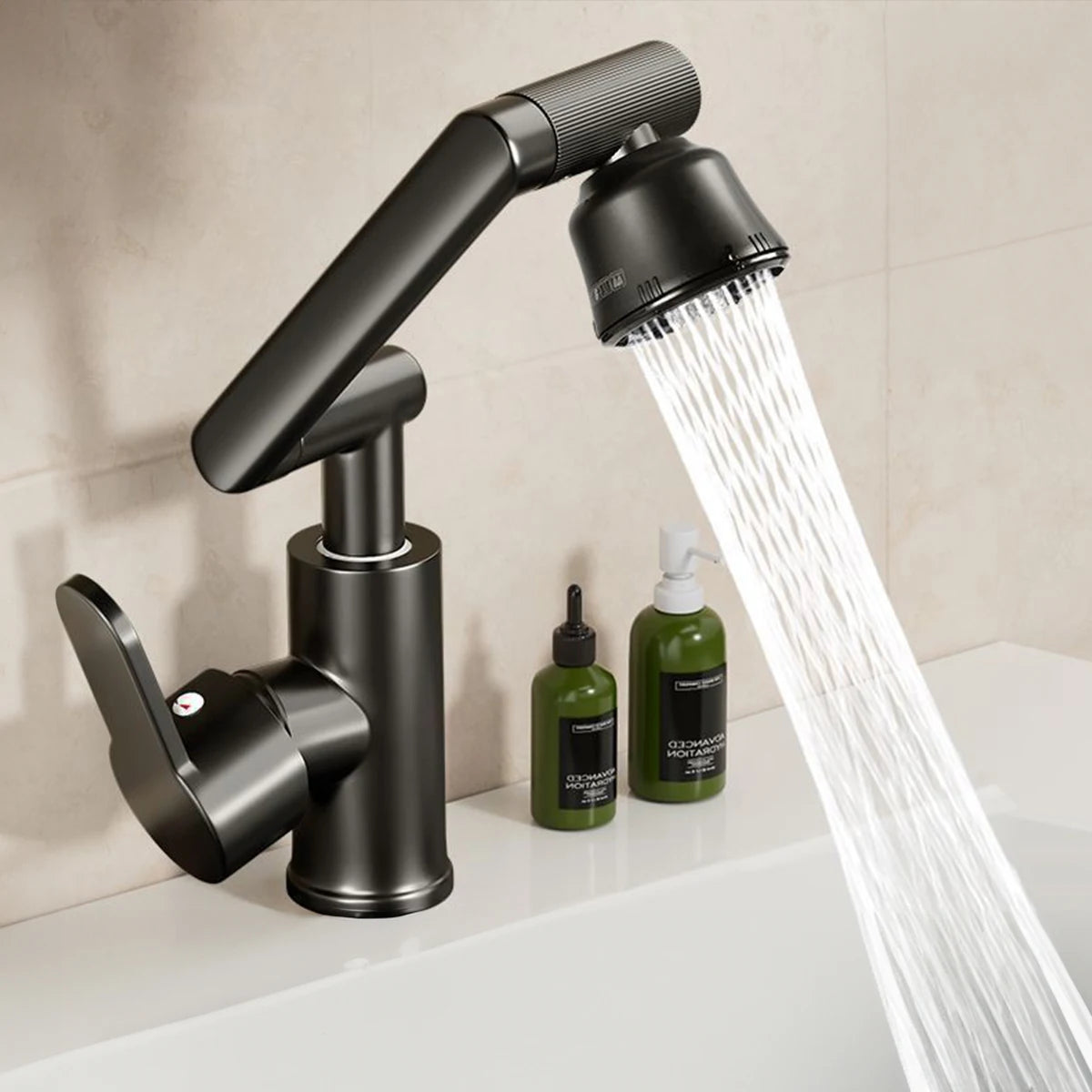 ABS Modern 360 Degree Swivel Kitchen Robotic Arm Faucet Soft Bubble/shower Dual Mode Flexible Adjustment