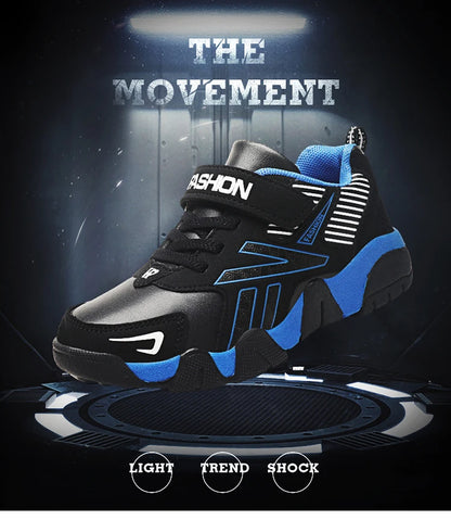 Four Seasons Leather Kids Shoes Non Slip Outdoor Children Walking Sneakers Casual Boys Sport Tennis Size 28-39.