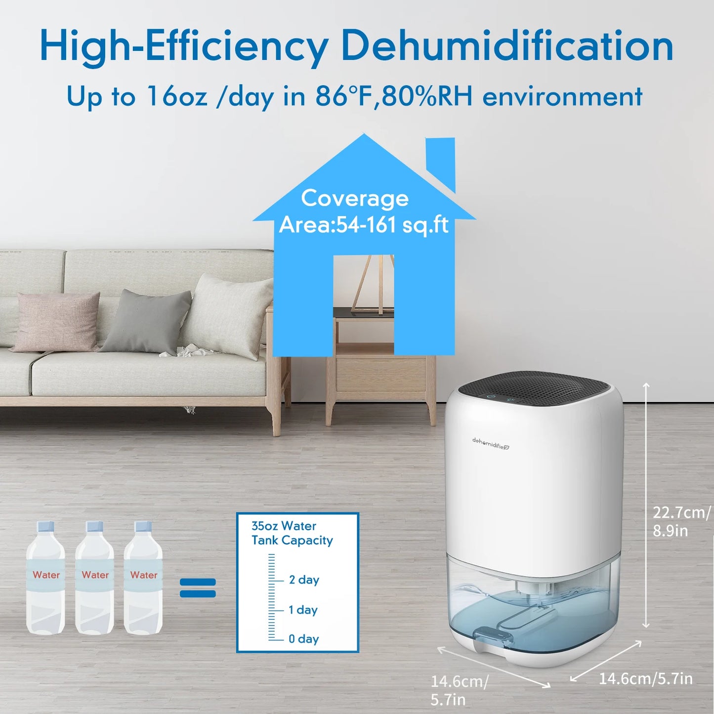 1000ML Air Dehumidifier for Bedroom Home Appliances with Air Filter  280 sq. ft Mini Portable Utral Quiet Auto Shut Off  Closet.