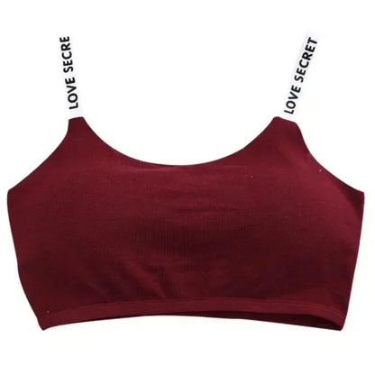 Women Active Bra Casual Top Letters Print Strap Cotton Top Fitness Gym Jogging Sleep Bra Girl Wire Free Bandeau Paded Bra Tops