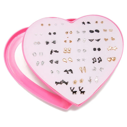 Multicolor 36Pairs Cartoon Hypoallergenic Plastic Stud Earrings Set For Women Girl Cute Animal Flower Ear Wedding Gifts Jewelry