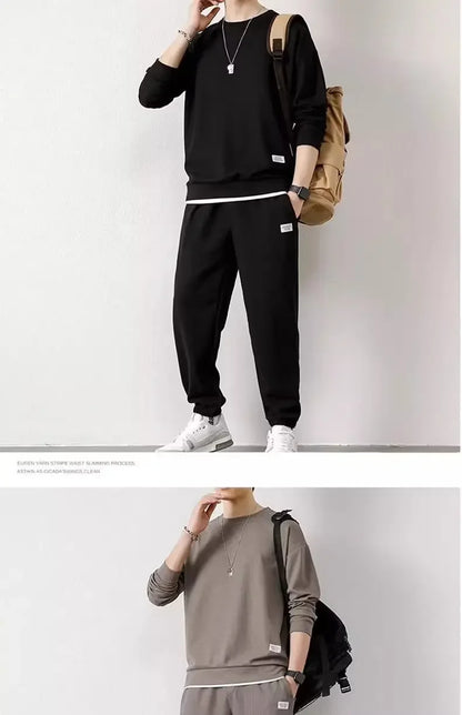 Loose Men's Long Sleeve Hoodie And Pants Set Spring Autumn New Style Casual Sports Youth Loose Fit Male Fashion Outfit