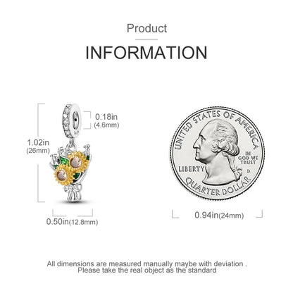 Flowers Series 925 Sterling Silver Sunflowers Tulip Carnation Charms Fit Original Bracelet  For Women Jewelry Making.