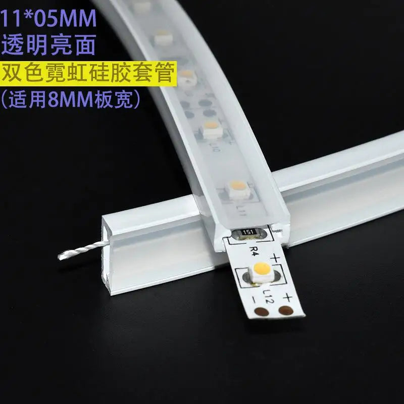 Flexible LED Silicone Neon Tube Protection Cover Transparent Matte Black Milky Silica Gel Channel Diffuser WS2812 WS2811 Strip.