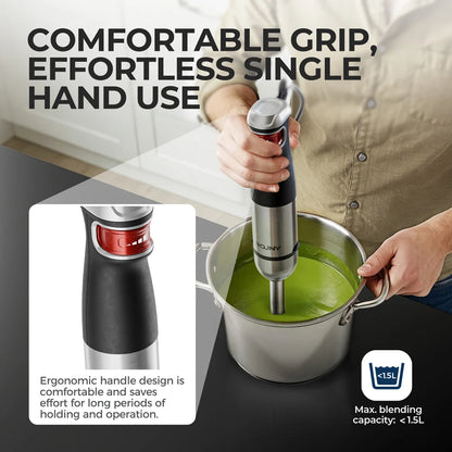 6-in-1 Electric Hand Held Stick Blender Multi-Purpose Immersion Hand Blender,Stainless Steel Blades,Home & Kitchen,MAX 1500W.