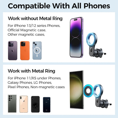 Joyroom Magnetic Car Phone Holder Universal Strong Car Air Vent Phone Mount Compatible with iPhone Samsung LG Google Pixel, etc.