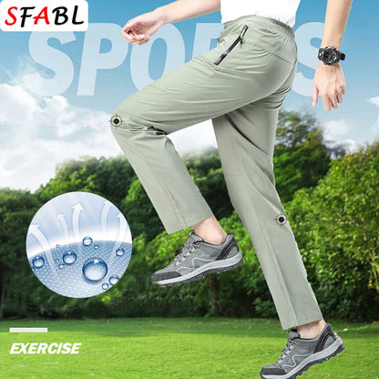 5XL High Stretch Outdoor Sport Hiking Pants Men Zipper Pockets Trousers Men Summer Thin Quick Dry Men's Pants Trekking Fishing.
