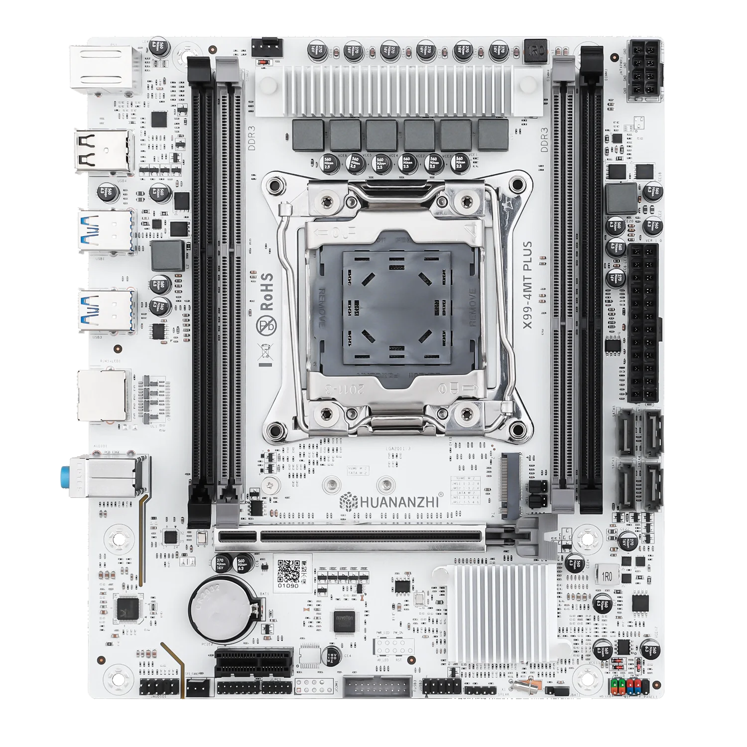 HUANANZHI X99 4MT plus LGA 2011-3 Xeon Motherboard - DDR3 Memory Support NVMe SATA for Gaming & Business Use with TPM2.0.