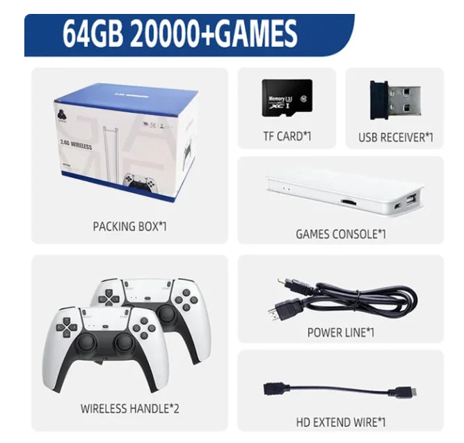 M15 Game Stick Pro Mini TV Handheld Game Console Wireless Gamepads Video Game 64G 20000+ Retro Game for PS1 NES SNES.