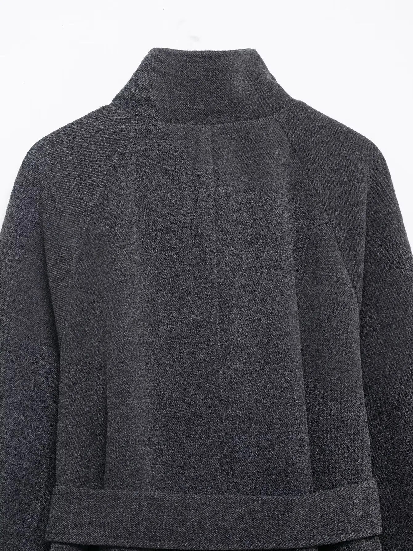 TFMLN Lange Mäntel für Damen mit Stehkragen, 2025, Winter, neuer Trenchcoat mit Gürtel, Vintage, einfache Oberbekleidung, elegante Mode, weiblich