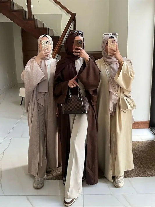 Ähnliche Baumwolle Leinen Batwing Kimono Abaya Dubai Islam Muslimischen Kleid Für Frauen Kebaya Kaftan Robe Musulmane Kaftan Marocain Femme