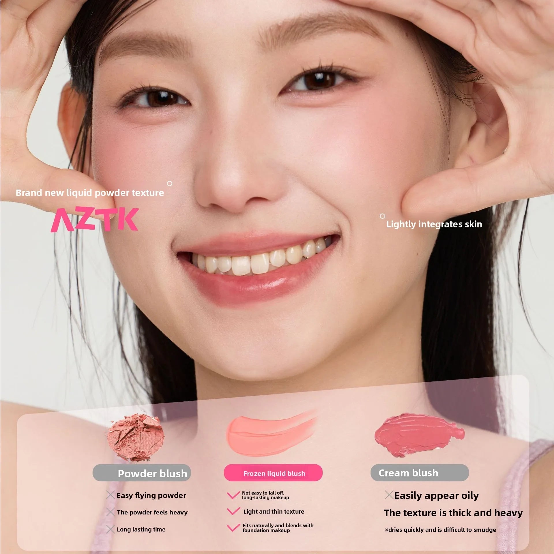 AZTK Liquid Blush Highlighter Contour Stick - Creamy Matte Natural Flush,Face Sculpting & Lifting Effect,Long Lasting Cheek Tint.