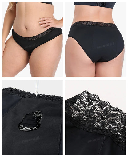 3 PCS Cotton Menstrual Panties Women Lot Leak Proof Period Underwear Heavy Flow 4 Layer Menstrual Cycle Absorbent Underwear Pack.