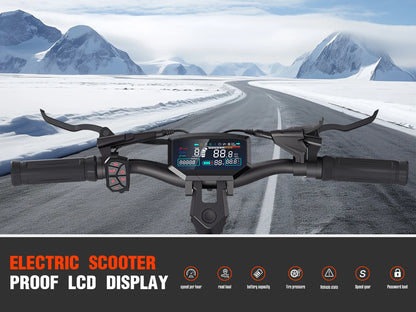 Dual Motor Powerful Electric Scooter, 80km Range, Load 200kg, Foldable Fast Electric Scooter for Heavy Adults.