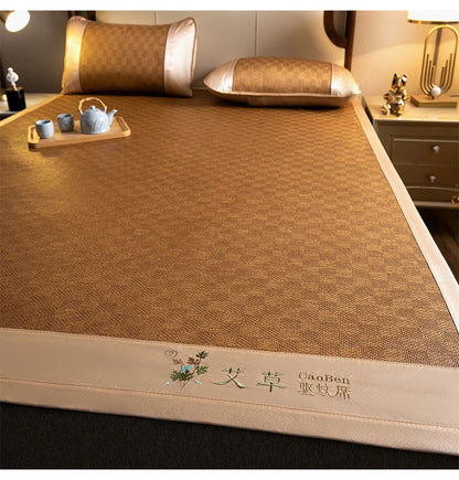 Natural Ice Rattan Mat 90/120/150/180/200cm Cool Summet Mat Mattress Plant Fiber Mat Househould Straw Mats Furniture Protector