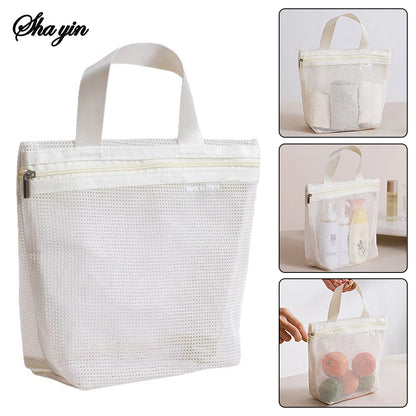 Mesh Makeup Toiletry Storage Bags Handbags Portable Travel Washing Body Shower Tools Organizer Hanging Cosmetic Organizer Pouch.