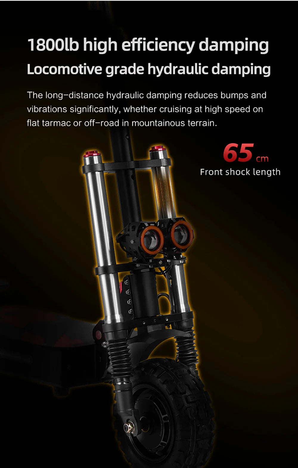 BOYUEDA S3-11 Electric Scooter, 120km Range, 85km/h Max Speed, 2*3000W Motor, 60V 38AH Battery,11-inch Tire,  LCD Display.