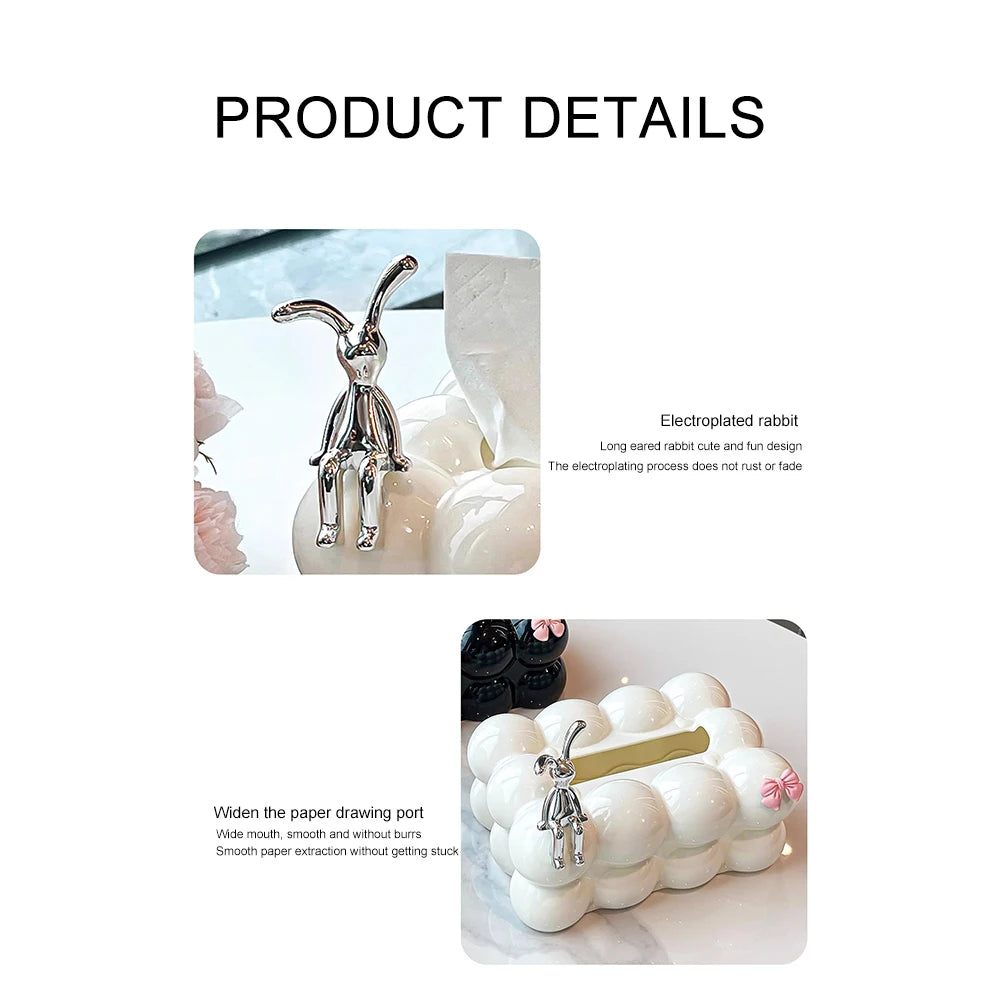 INS Style Cotton Candy Removable Tissue Box Korean Style Cute Tissue Box Desktop Decorative Supplies for Home Napkin Holder.