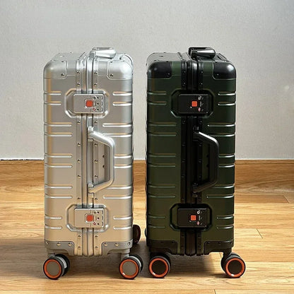 TravelTrolley-Gepäck, 20 Zoll, Handgepäck, Kabinenkoffer, Reisetaschen, Rollgepäck, Reisekoffer aus Aluminium-Magnesium-Legierung.