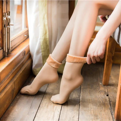 MuqiNush 5Pairs Women Winter Warm Socks Thicken Short Thermal Cashmere Snow Velvet Boots Home Floor For Outdoor Cyling Skiing.
