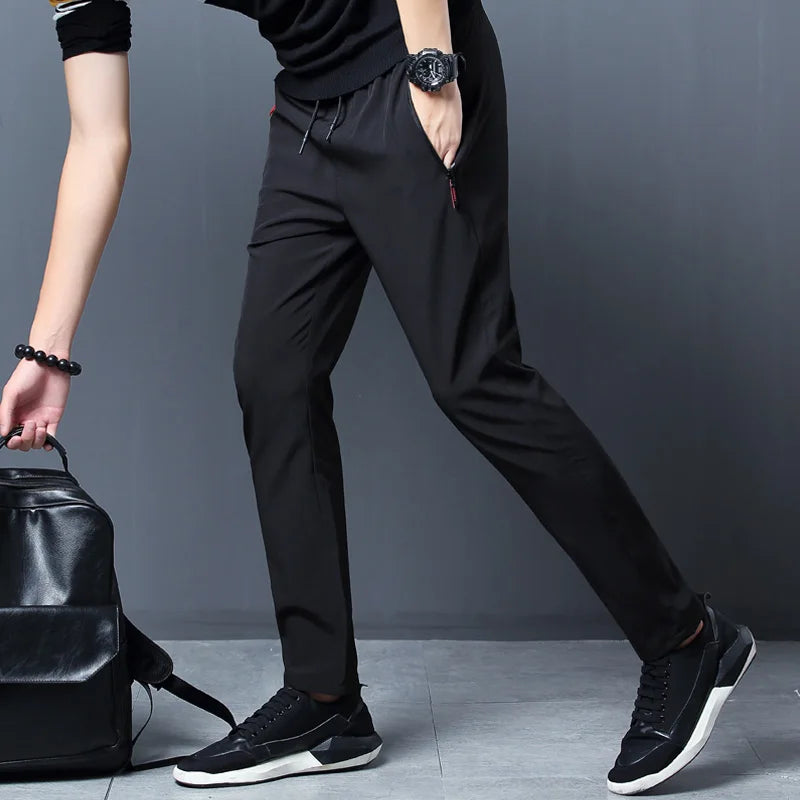 Men's Casual Pants Stretch Slim Fit Elastic Waist Jogger Korean Classic Blue Black Gray Male Brand Trousers Plus Size 4XL 5XL.