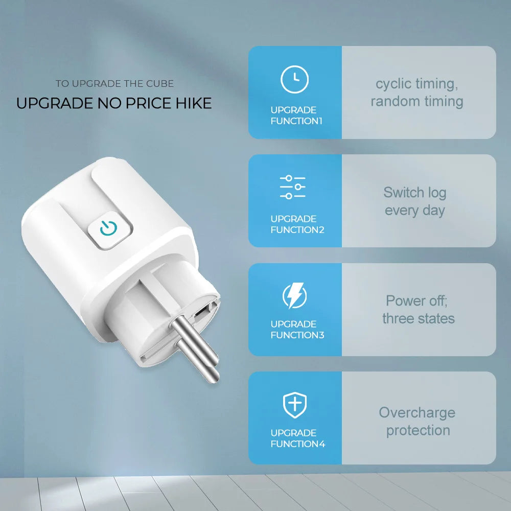 Smart Plug WiFi Buchse EU 16A/20A Mit Power Monitor Timing Funktion Tuya Smart Leben APP Steuerung Funktioniert mit Alexa Google Hause.