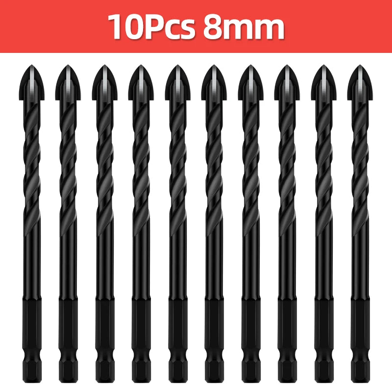 TOOLEYE Kreuz Hex Bohrer Set Für Beton Porzellan Fliesen Glas Metall Multifunktions Bohrer Bits Kit Power Werkzeuge Bohren Bohrer