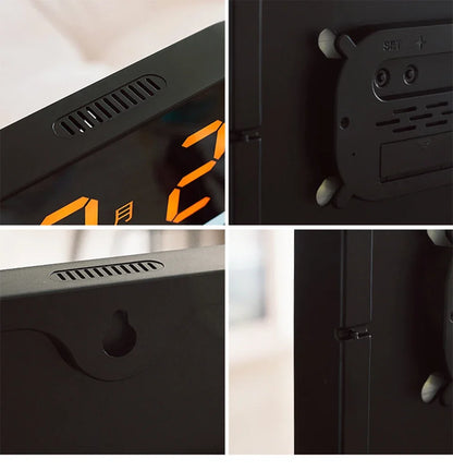 13 Zoll LED große digitale Wanduhr mit Fernbedienung TEMP Luftfeuchtigkeit Woche Auto Dimmer 12/24H Wecker für Home Office Dekor