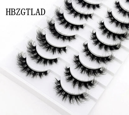 10 Pairs Lashes Fluffy Soft Russian Volumes Mink Lashes 3D Mink Eyelashes Lashes Reusable Fluffy False Lashes Russian Extensions.