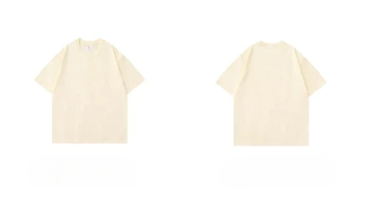 300g Cotton T Shirts Men Short Sleeved Heavyweight  Summer Round Neck Loose Breathable Shirt for Men Women Basic Tee.