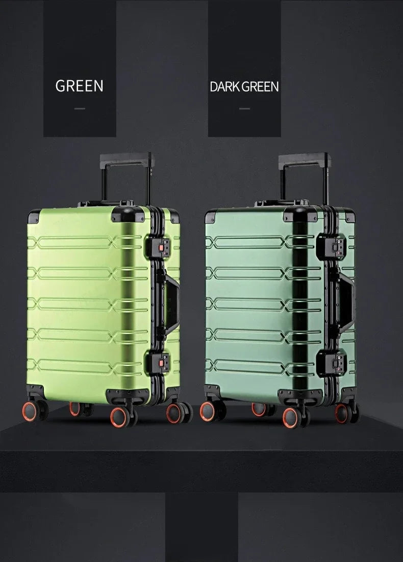 Trolley-Koffer mit großer Kapazität, Reisetasche, Reise-Koffer aus Aluminium-Magnesium-Legierung, Business-Rollgepäck