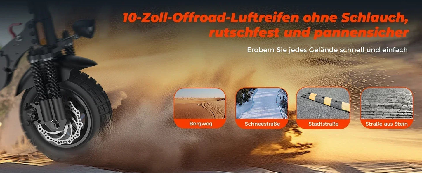 isinwheel T4 （ABE）Adult Electric Scooter 1000W Motor 48V12.5Ah Battery Electric Scooter 10" Off-Road  Tire  Electric Scooter.