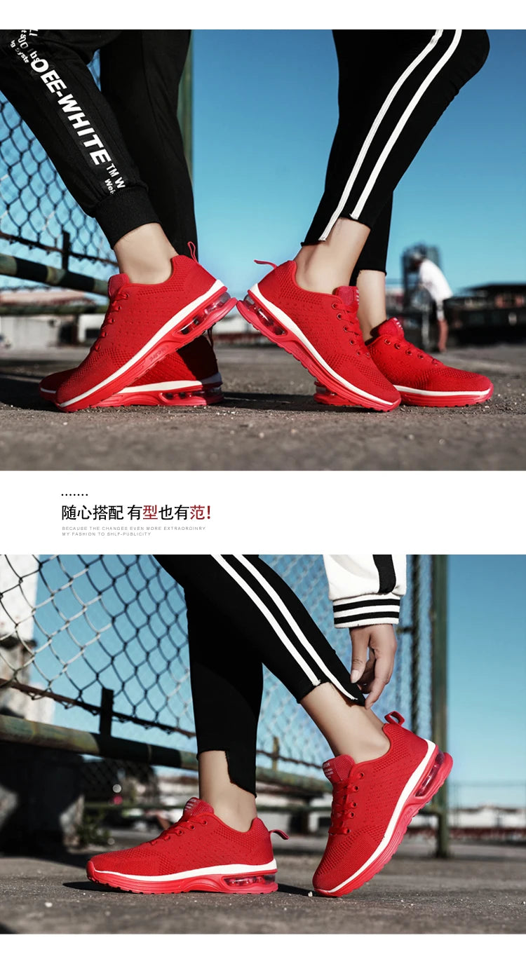 Men's and women's light casual sneakers Breathable mesh surface classic fashion lace-up walking and running shoes sneakers.