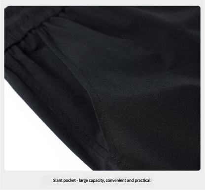 2025 Summer Ice Silk Casual Pants Boys Casual Peplum Pants Handsome Straight Colorblocking Sports Pants