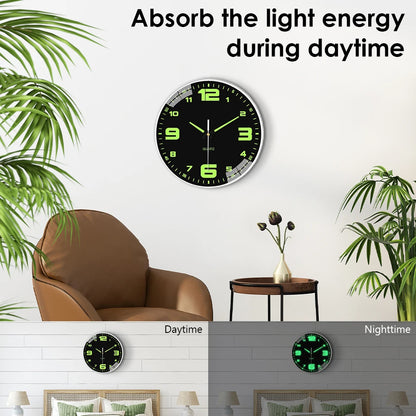 20,3 cm große, im Dunkeln leuchtende Uhren, leuchtende Wanduhr, geräuschlos leuchtende Wanduhren für Wohnzimmer, Schlafzimmer, Küche, Büro und Schule