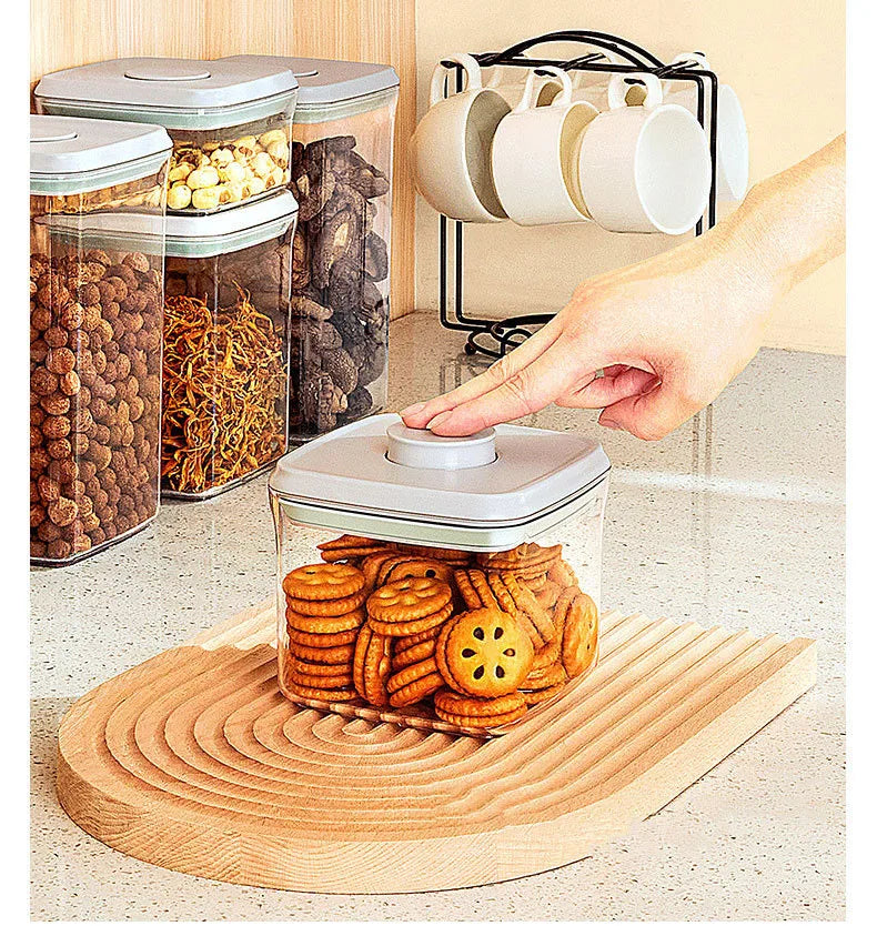 Airtight Food Storage Containers with Lids,Top Pop One Button Control,Air Tight Stackable Dry Cereal Container Set for Pantry.