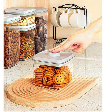 Airtight Food Storage Containers with Lids,Top Pop One Button Control,Air Tight Stackable Dry Cereal Container Set for Pantry.