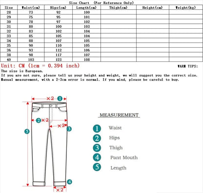 2024 Fashion Men Stretch Loose Straight Jeans Casual Elastic Slim Fit Denim Pants Male Brand Business Trousers Large size 38 40.