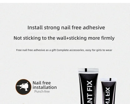 Beliebter Stil, 40/50 cm, selbstklebende Wandhalterung für Badezimmer, wasserdicht und rostfrei, Aufbewahrungsregal mit Haken, Handtuchhalter