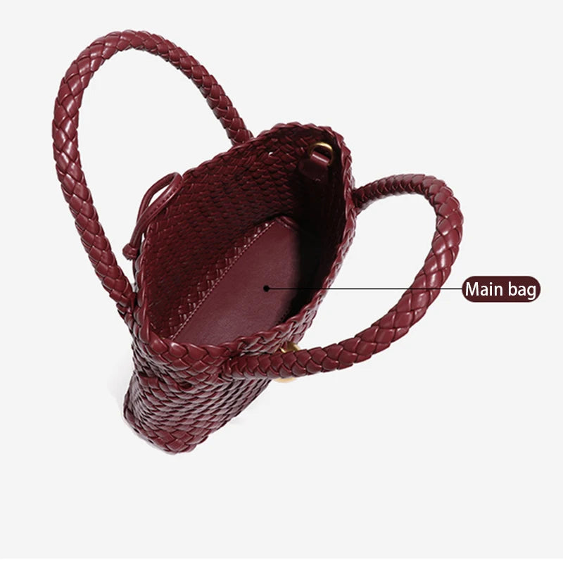 Woven Shoulder Bag for Women Crossbody Tote Bag for Women Small Handbag Vegan Leather Purse Tote Handbag Hobo Bag.