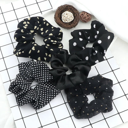 5Pcs/Lot Girl Pink Red Hair Band Accessories Fashion Large Hair Ties Solid Color Elastic Scrunchies For Women Ponytail Hairstyle