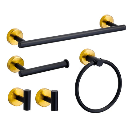 Badezimmer-Hardware-Set aus gebürstetem Gold, Handtuchhalter aus Edelstahl 304, Handtuchring, Toilettenpapierhalter, Kleiderhaken, Badezimmer-Zubehör