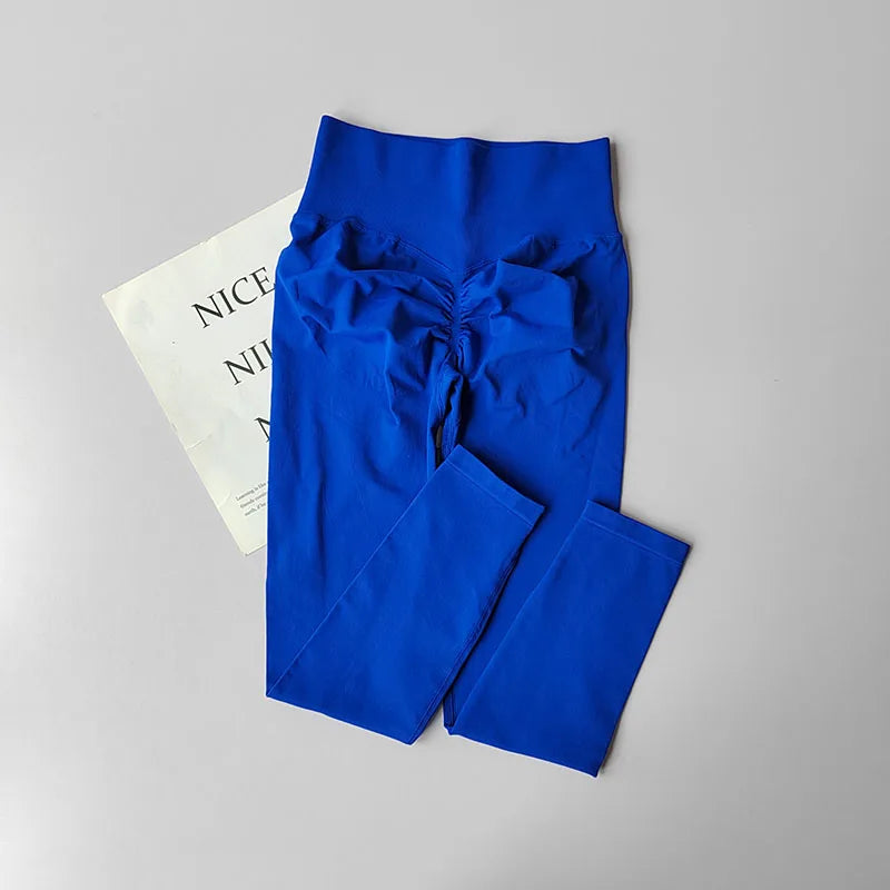 High Waist Belly-tightening Peach Buttocks Fitness Pants Unrestrained Cycling Pilates Skin-friendly High-elastic Yoga Leggings.